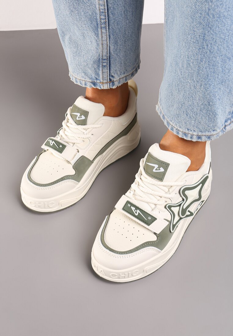 Sneakers Bej cu verde