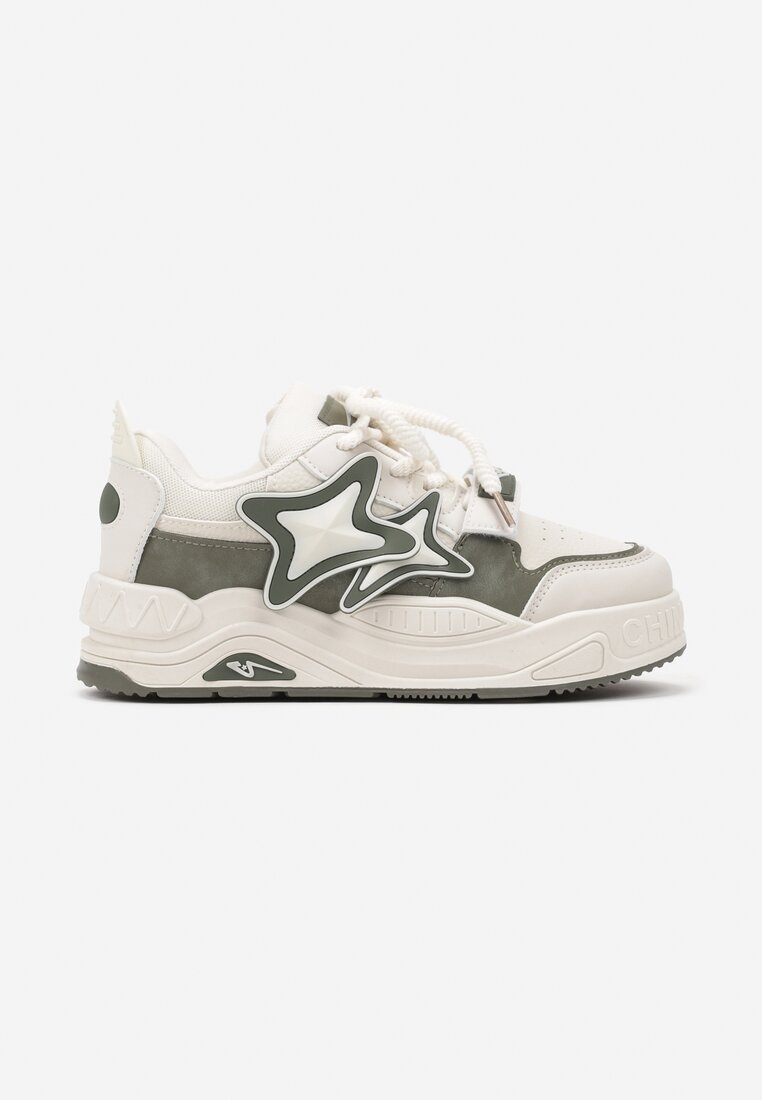 Sneakers Bej cu verde