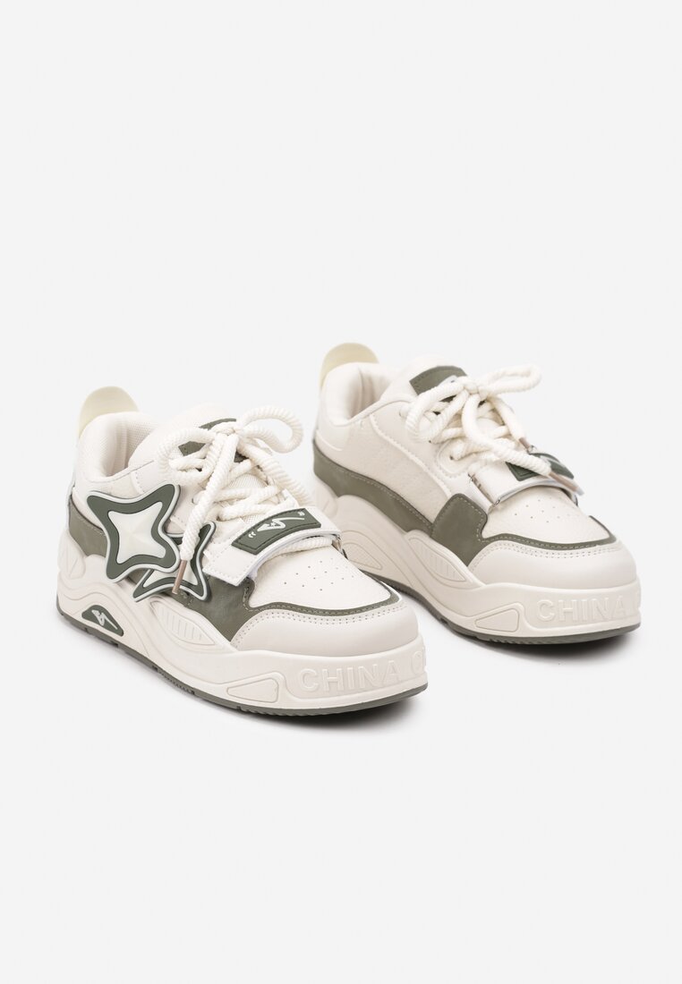 Sneakers Bej cu verde