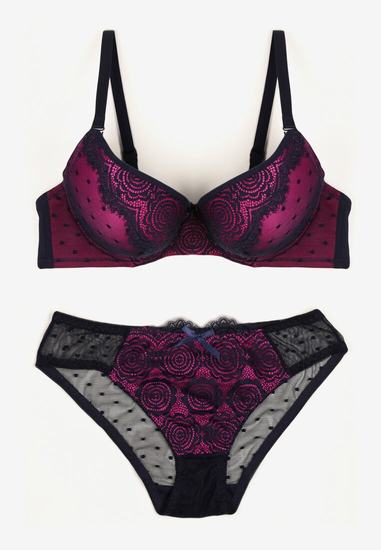 Compleu Bleumarin cu fucsia