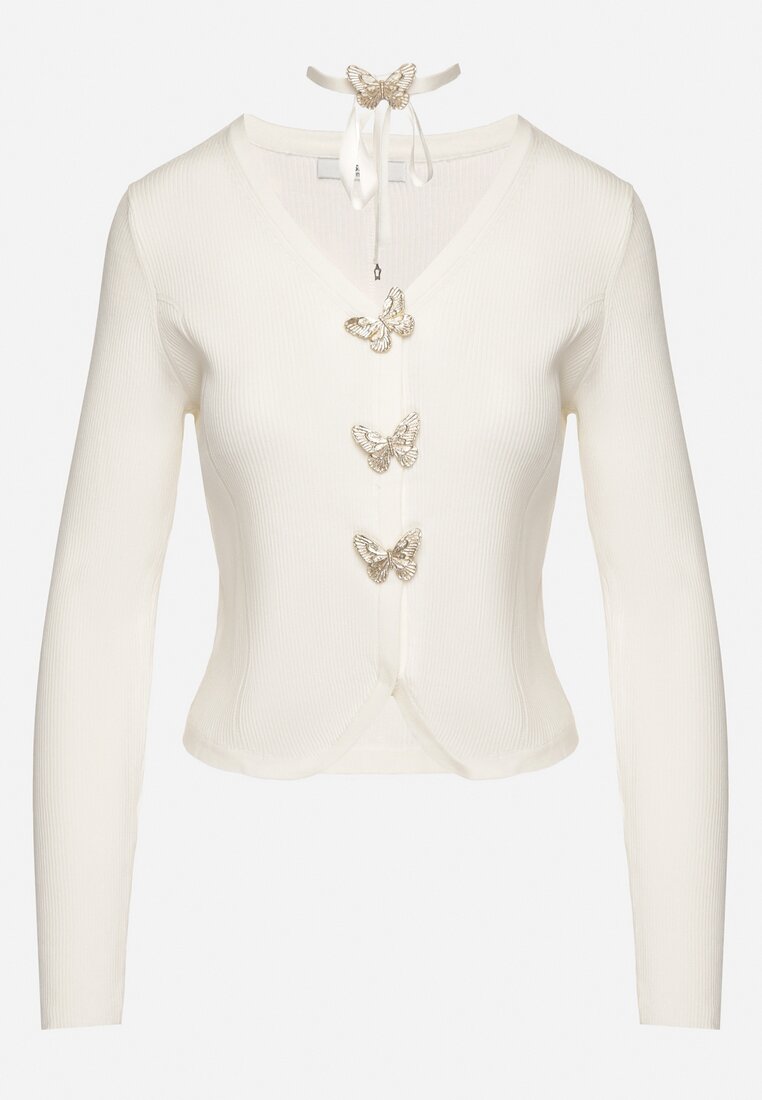 Cardigan Alb