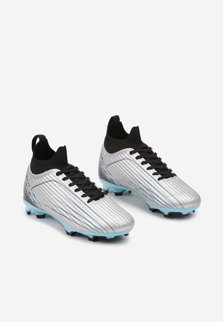 Srebrno-Niebieskie Buty Sportowe Korki z Piankowego Materiału Veristhra