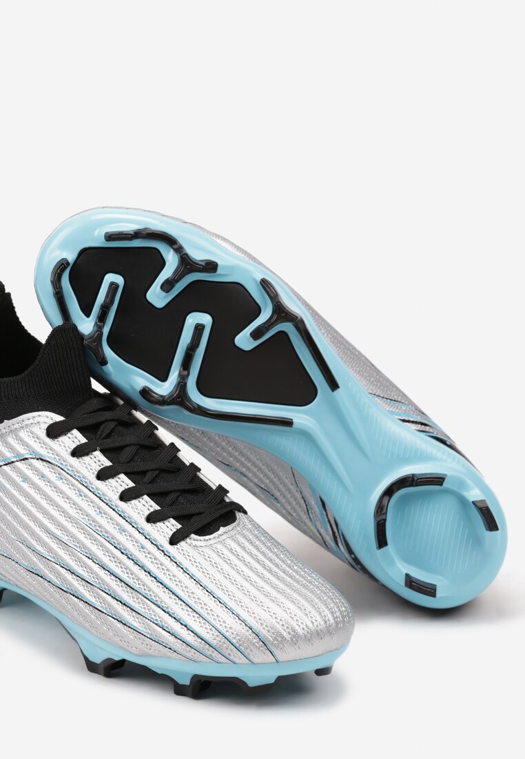 Srebrno-Niebieskie Buty Sportowe Korki z Piankowego Materiału Veristhra