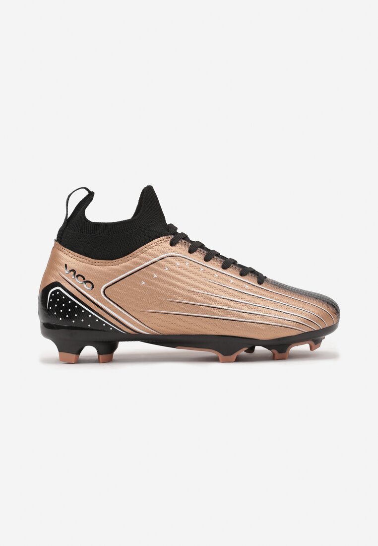 Złoto-Czarne Buty Sportowe Korki z Piankowego Materiału Veristhra