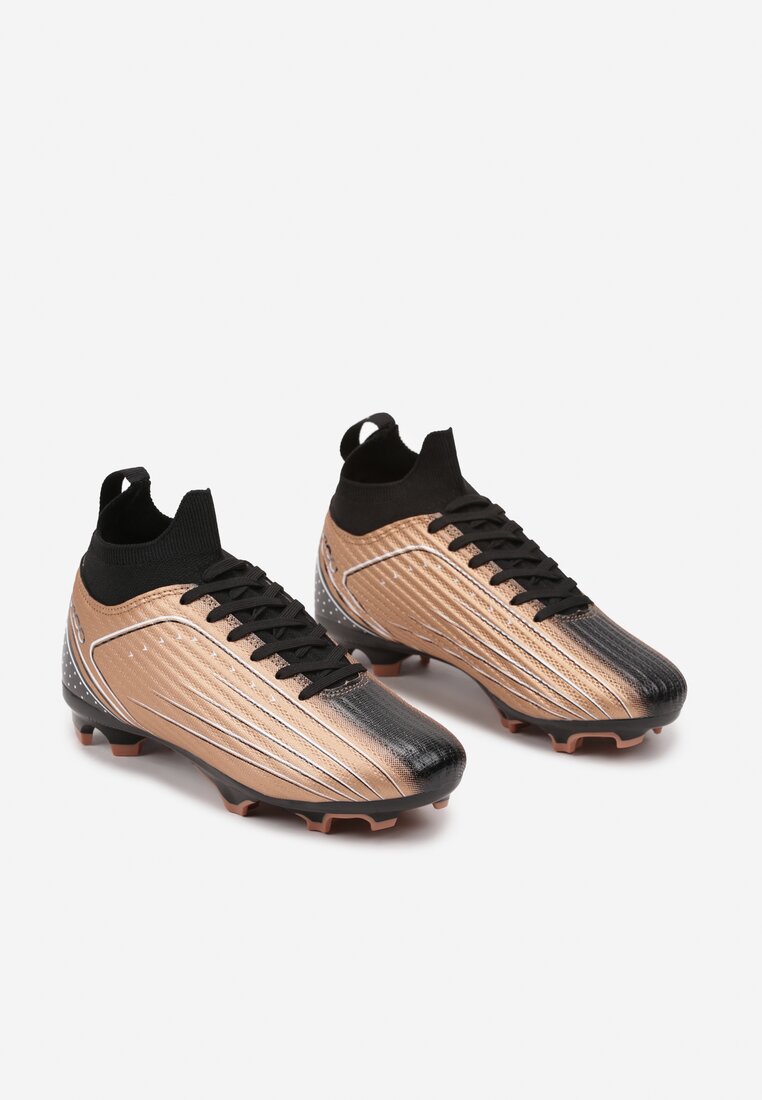 Złoto-Czarne Buty Sportowe Korki z Piankowego Materiału Veristhra