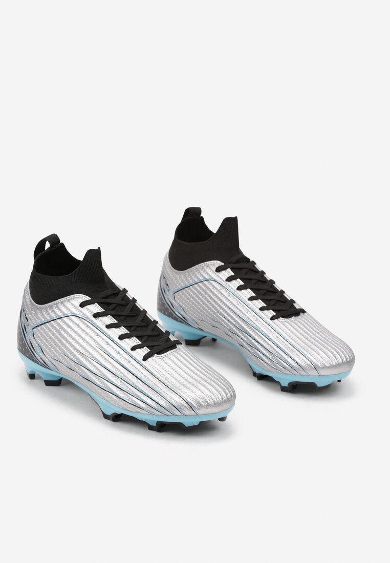 Srebrno-Niebieskie Buty Sportowe Korki na Sznurowanie Erisiora