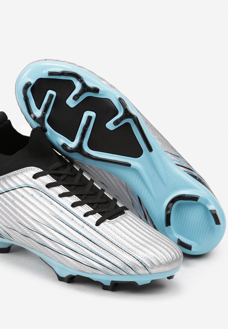 Srebrno-Niebieskie Buty Sportowe Korki na Sznurowanie Erisiora