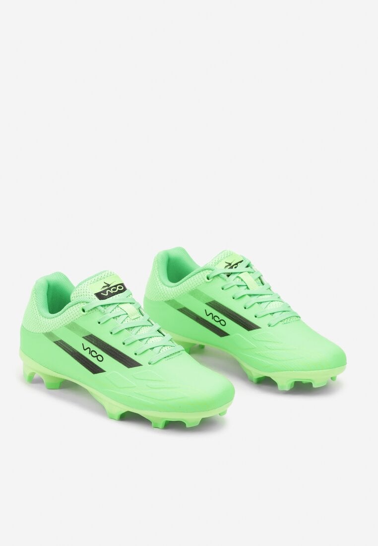 Zielone Buty Sportowe Korki z Ozdobnym Napisem Verisaele