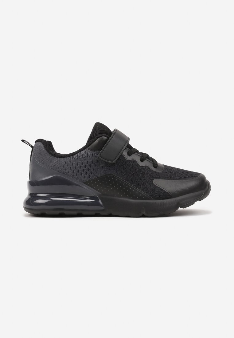 Czarno-Szare Płaskie Buty Sportowe Sneakersy z Transparentną Wstawką Bianele
