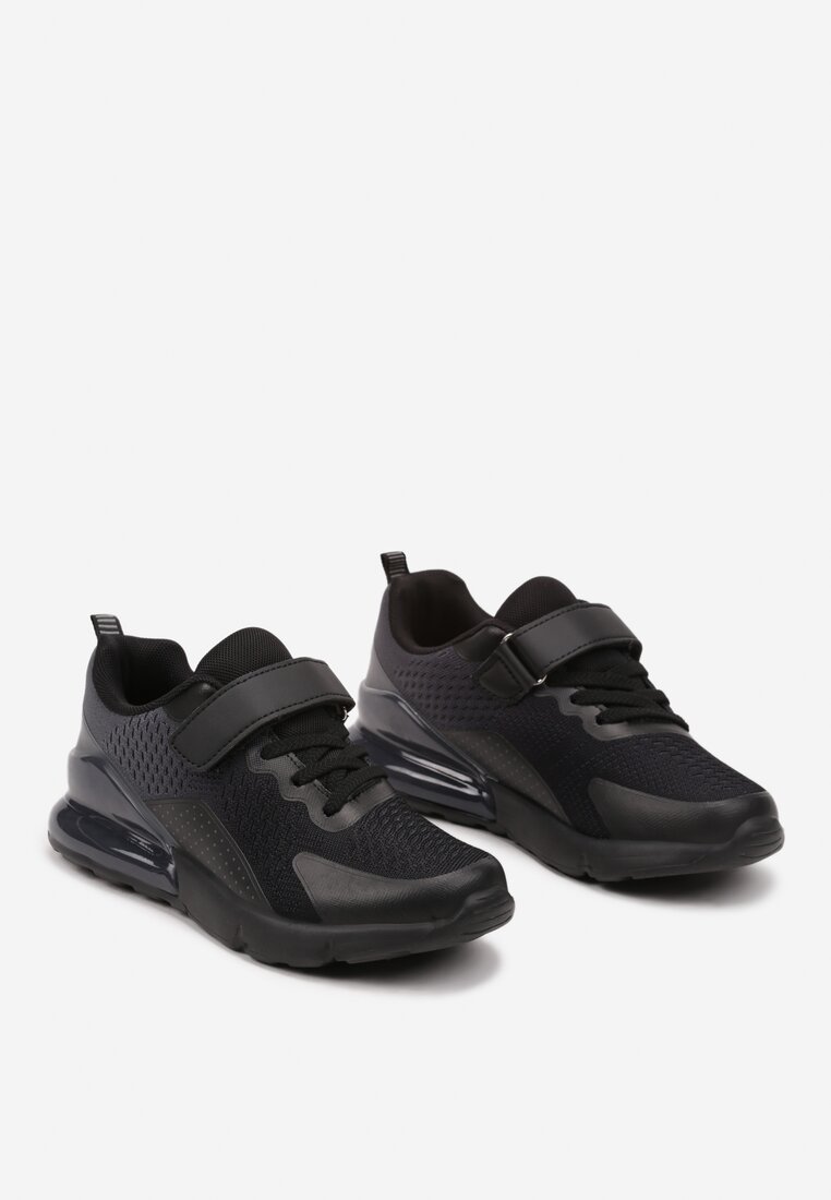 Czarno-Szare Płaskie Buty Sportowe Sneakersy z Transparentną Wstawką Bianele