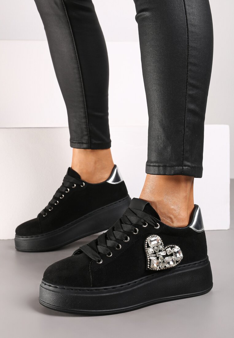 Sneakers Negru cu argintiu