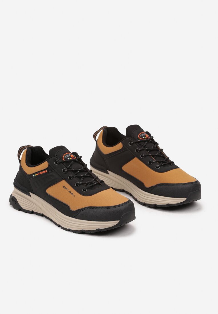 Brązowe Płaskie Buty Sportowe Sneakersy ze Sznurowaniem i Napisem Terelena