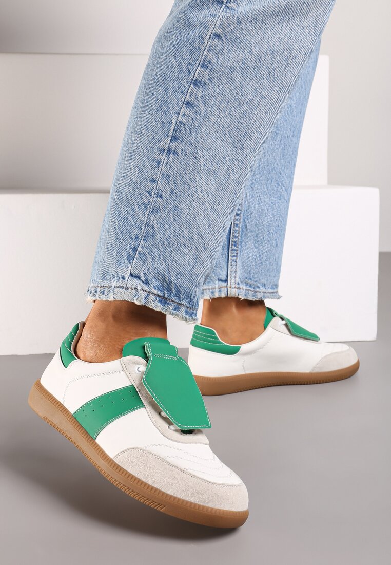 Sneakers Alb cu verde