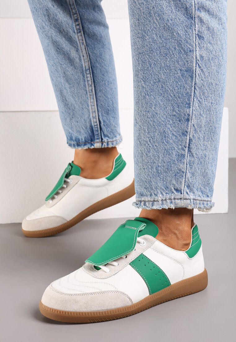 Sneakers Alb cu verde