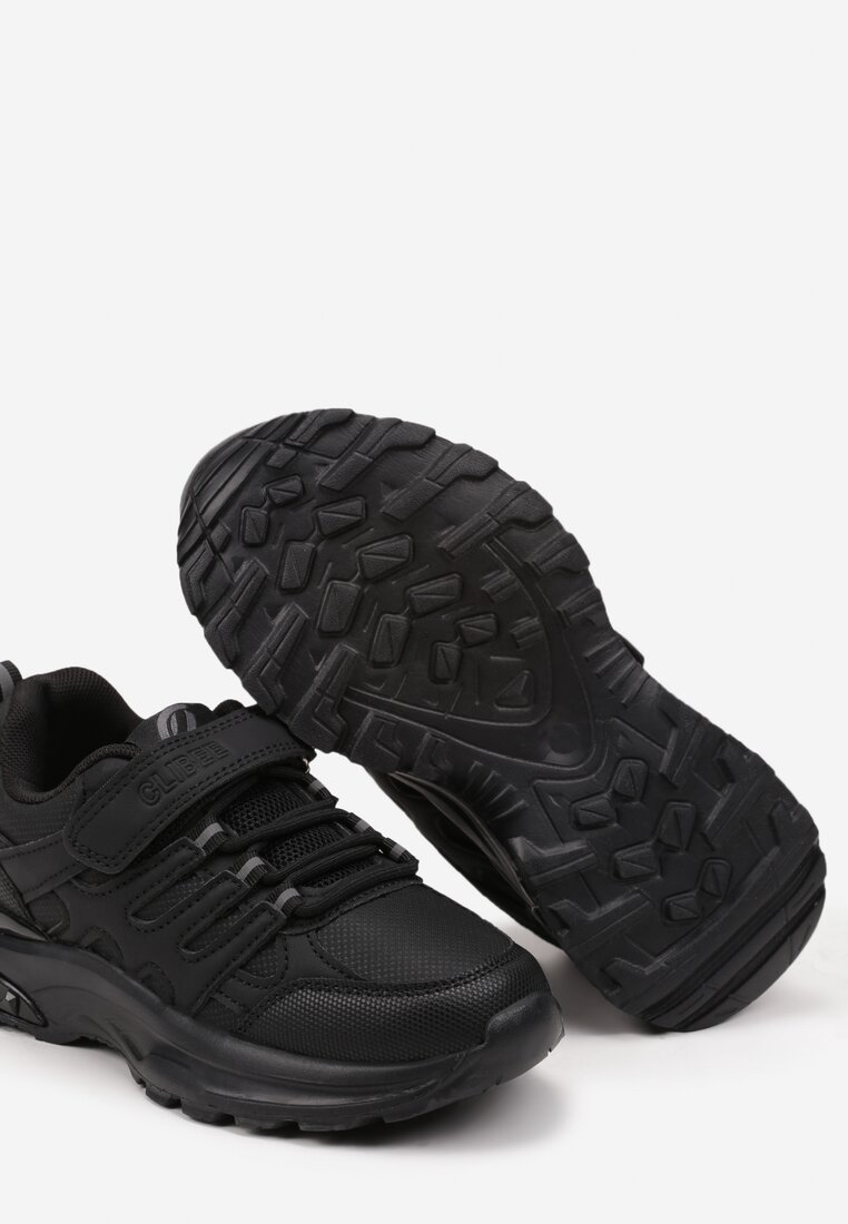Czarno-Szare Buty Sportowe Typu Sneakersy Zapinane na Rzep Veriani