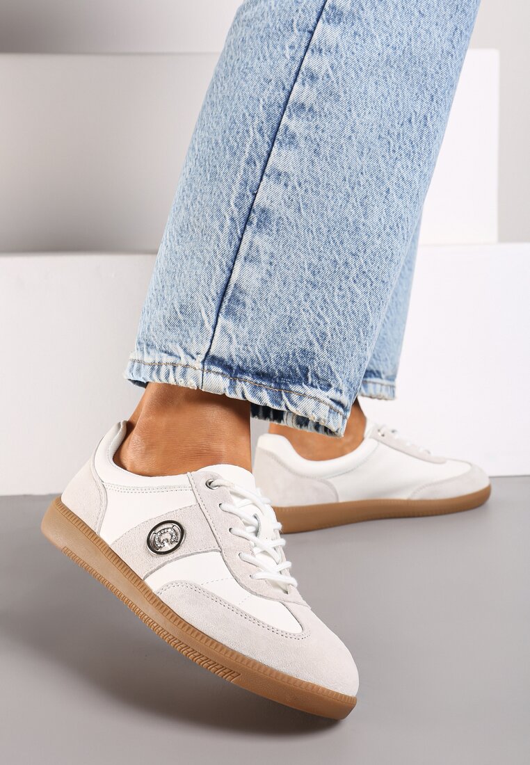 Sneakers Alb cu gri