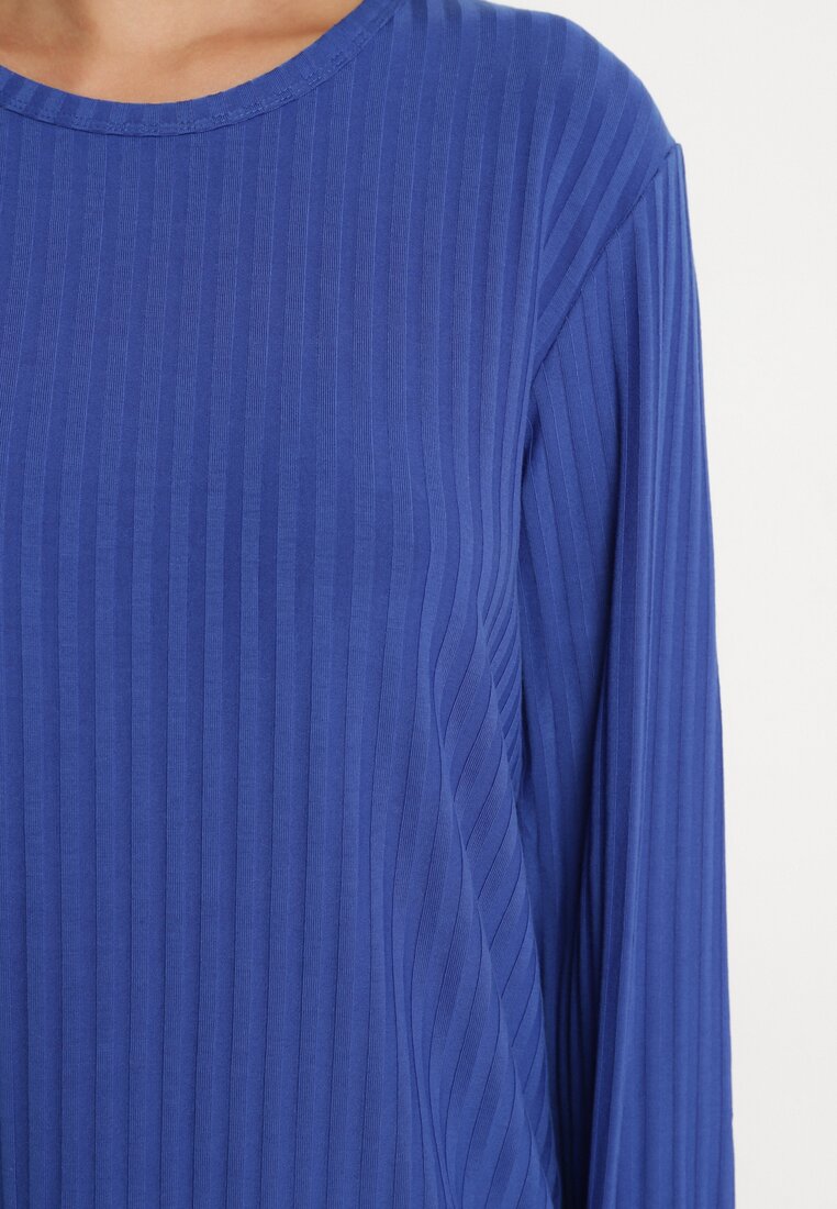 Niebieska Prążkowana Bluzka Longsleeve Gigiora