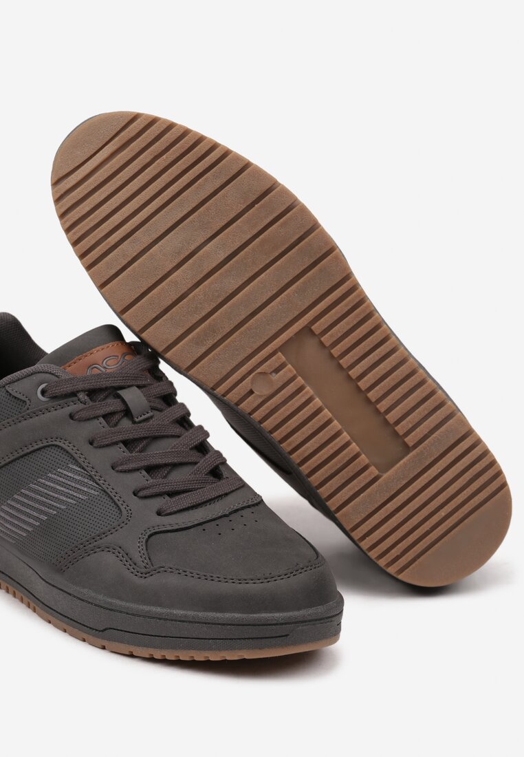 Szare Eleganckie Buty Sportowe na Grubej Podeszwie Lerellea
