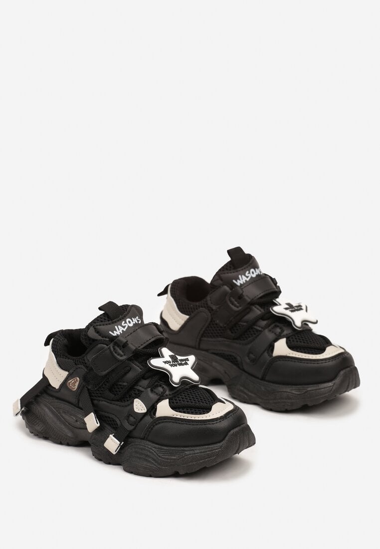 Czarne Buty Sportowe Sneakersy z Detalem w Kształcie Gwiazdki Leridae