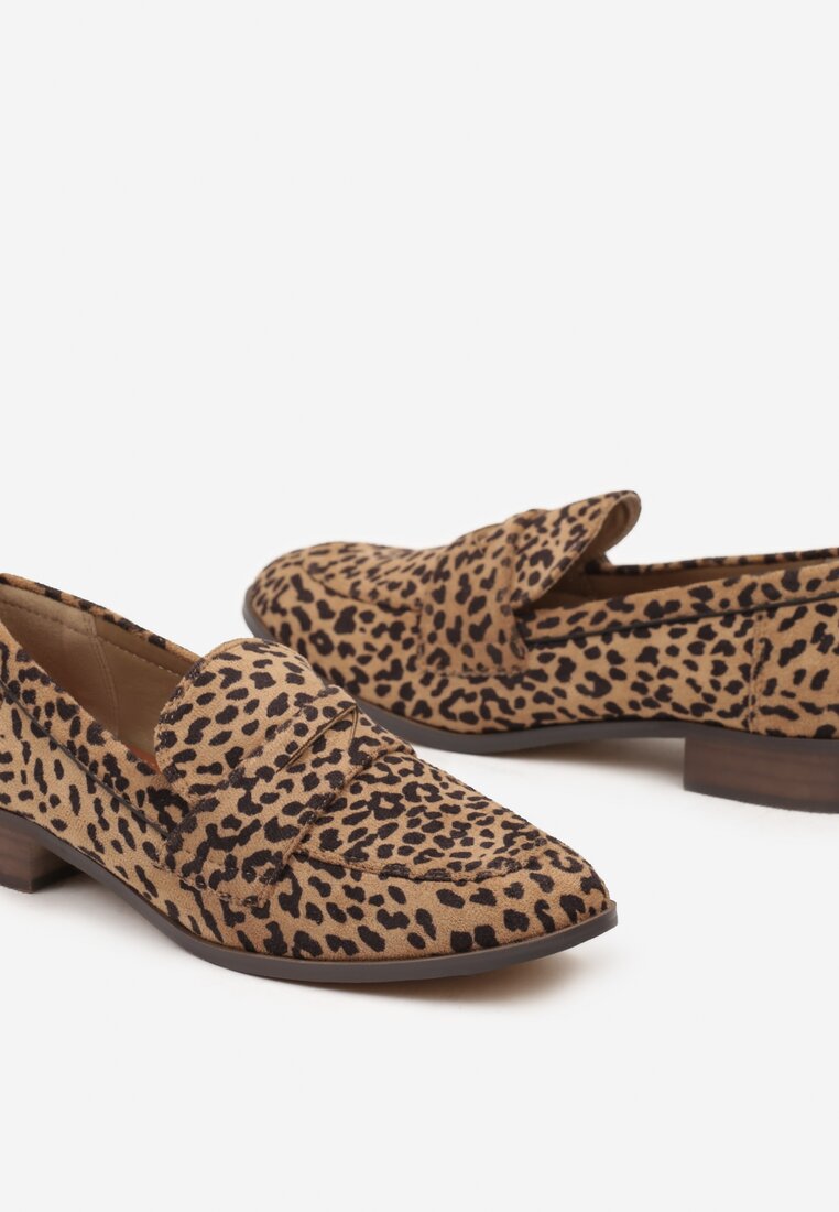 Panterkowe Mokasyny Loafersy o Klasycznym Fasonie na Płaskiej Podeszwie Dailara