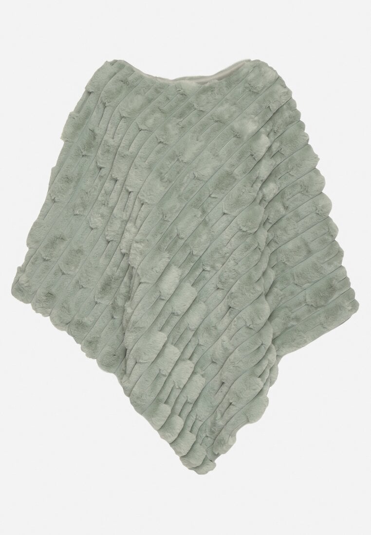 Jasnozielone Ponczo Ozdobione Tłoczeniem Dairis