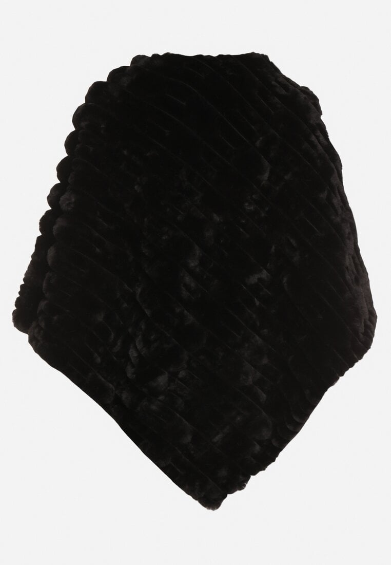 Czarne Ponczo Ozdobione Tłoczeniem Dairis