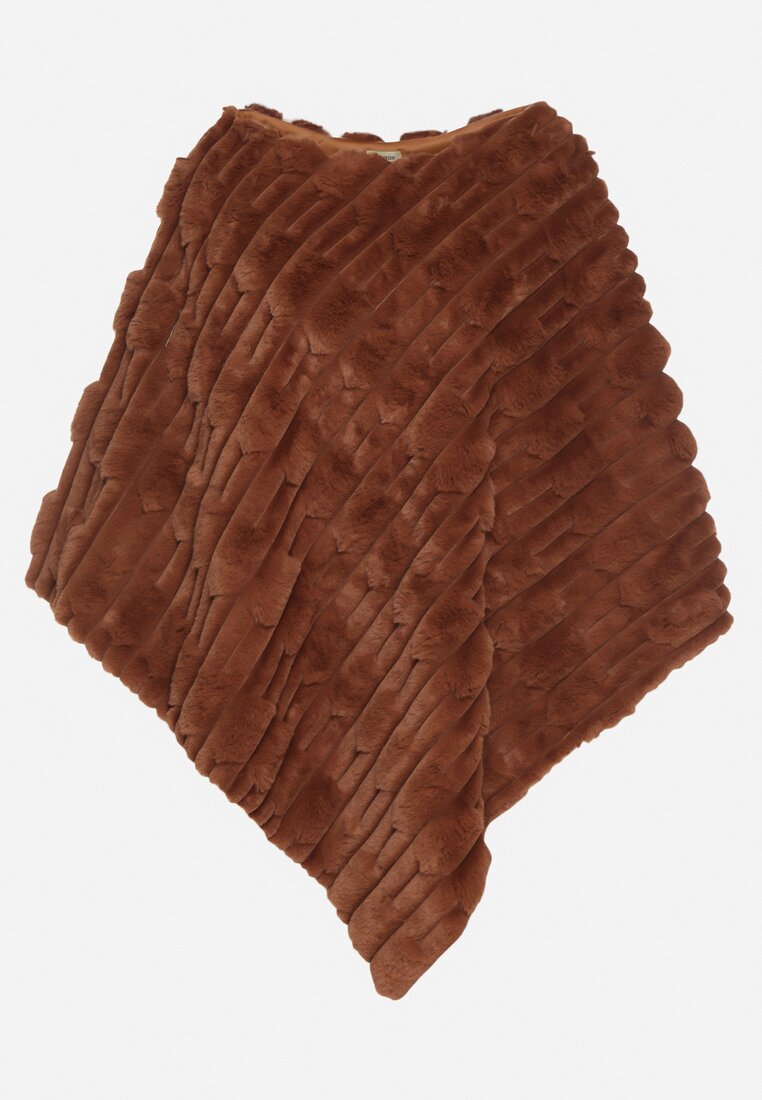 Brązowe Ponczo Ozdobione Tłoczeniem Dairis