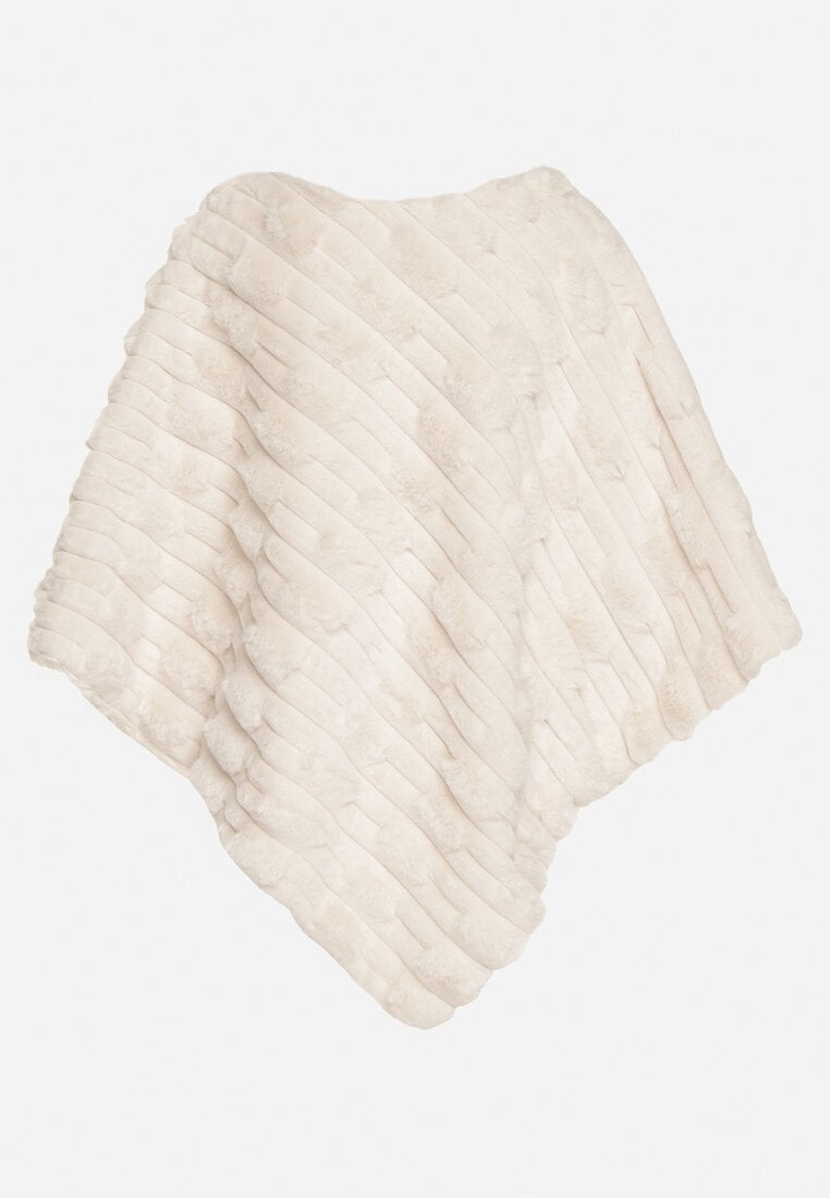 Jasnobeżowe Ponczo Ozdobione Tłoczeniem Dairis