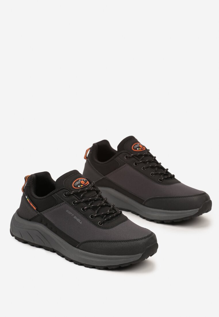 Ciemnoszare Buty Sportowe w Typie Trekkingowych Sznurowane  Taivonna