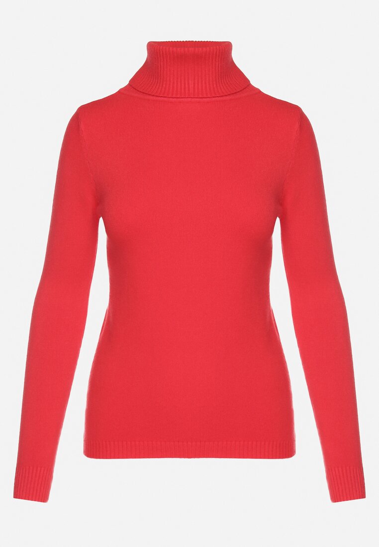 Czerwony Klasyczny Golf z Domieszką Wełny i Kaszmiru Avorina