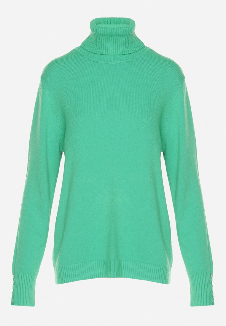 Pulover pe gât Verde