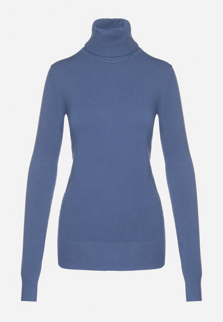Niebieski Golf Sweter z Wiskozą i Kaszmirem Zailaya