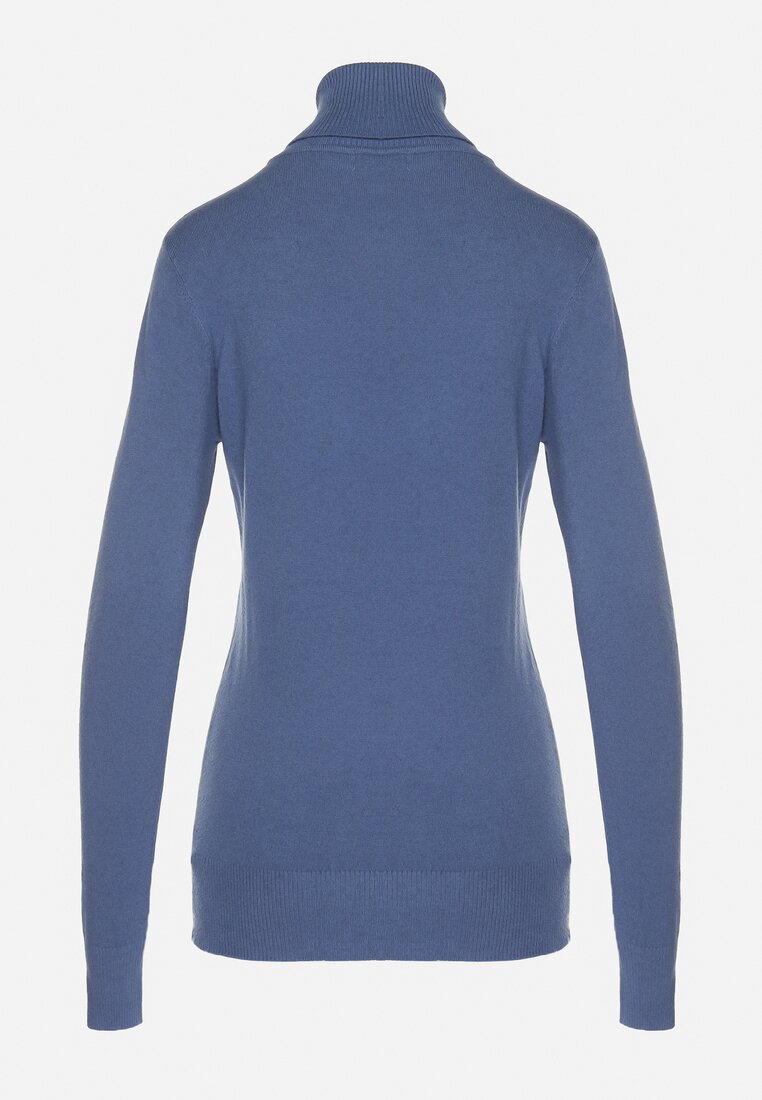 Niebieski Golf Sweter z Wiskozą i Kaszmirem Zailaya