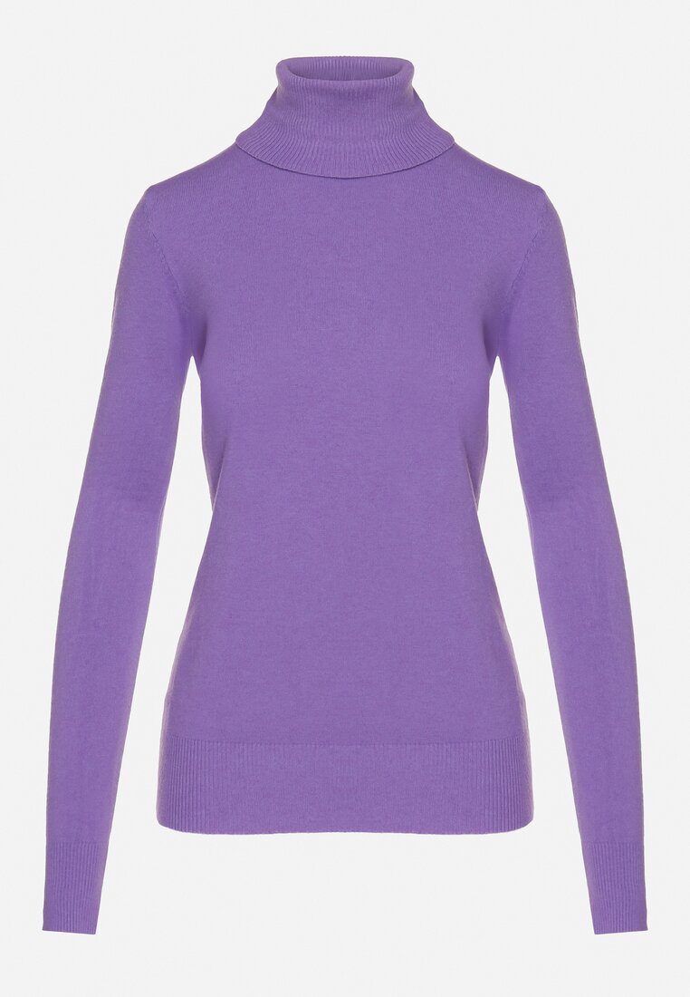 Fioletowy Golf Sweter z Wiskozą i Kaszmirem Zailaya