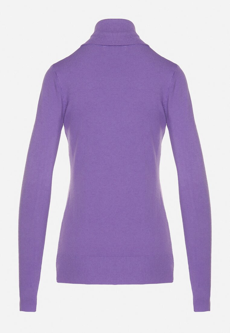 Fioletowy Golf Sweter z Wiskozą i Kaszmirem Zailaya