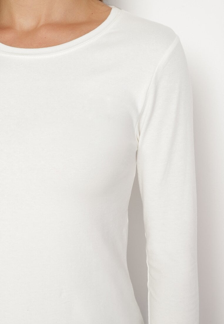 Biała Bawełniana Bluzka Longsleeve Tailene