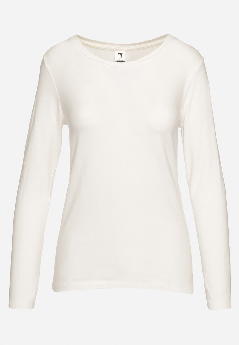 Biała Bawełniana Bluzka Longsleeve Tailene