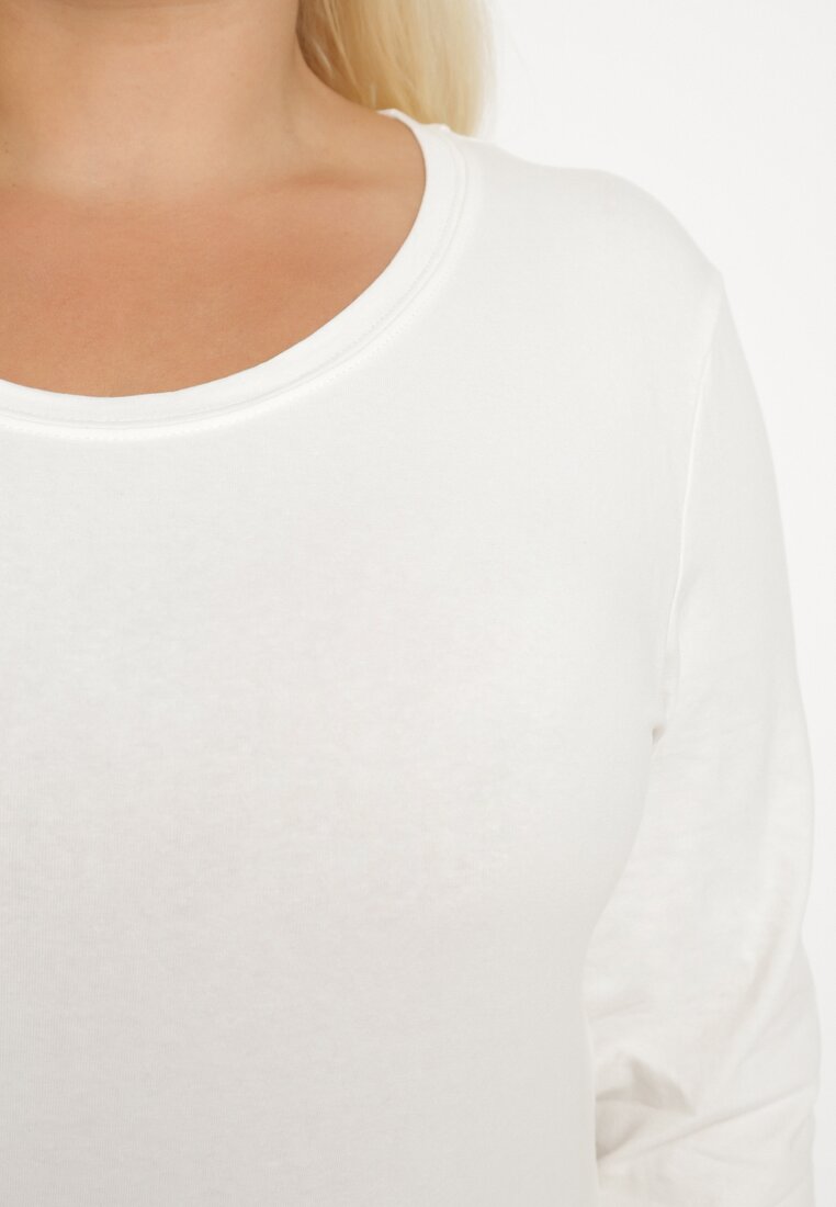 Biała Klasyczna Bluzka Bawełniana Longsleeve Reriella