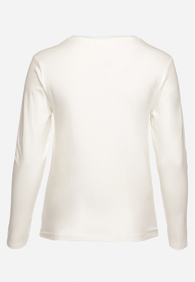 Biała Klasyczna Bluzka Bawełniana Longsleeve Reriella