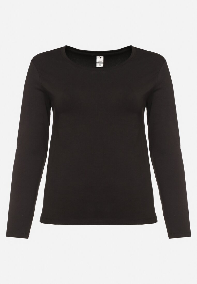 Czarna Bluzka Lonsleeve z Bawełny Niritha