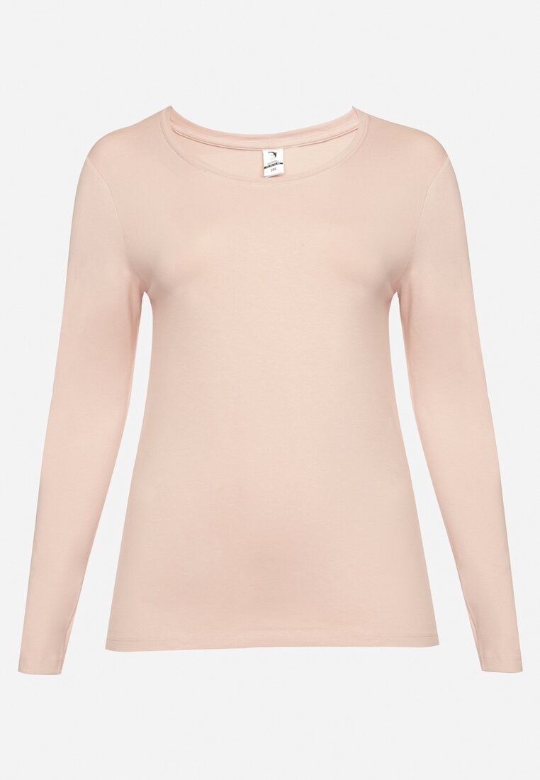 Różowa Bluzka Lonsleeve z Bawełny Niritha