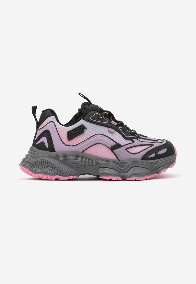 Fuksjowe Buty Sportowe Sneakersy na Grubej Piankowej Podeszwie Alionora