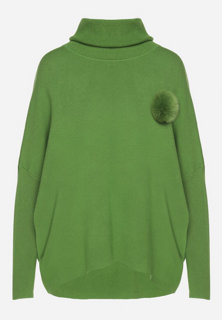 Pulover pe gât Verde