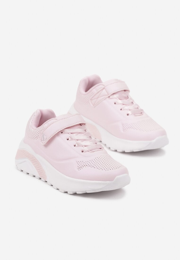 Różowe Buty Sportowe Sneakersy na Grubej Podeszwie Elorain