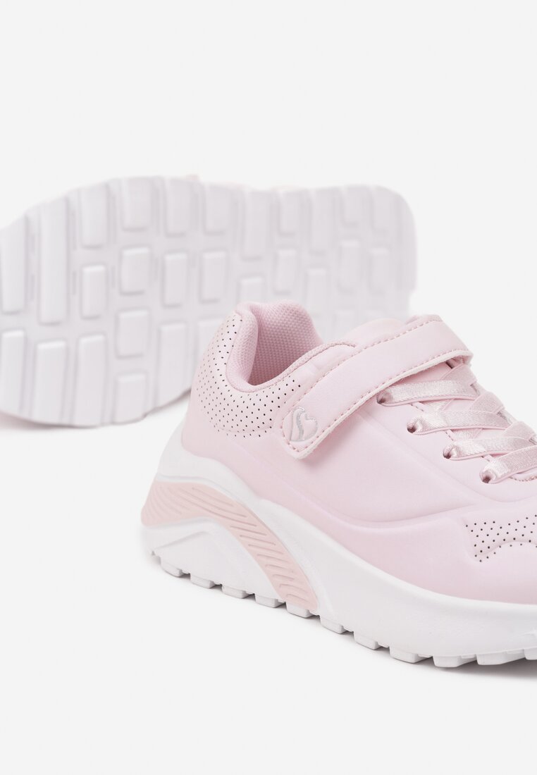 Różowe Buty Sportowe Sneakersy na Grubej Podeszwie Elorain