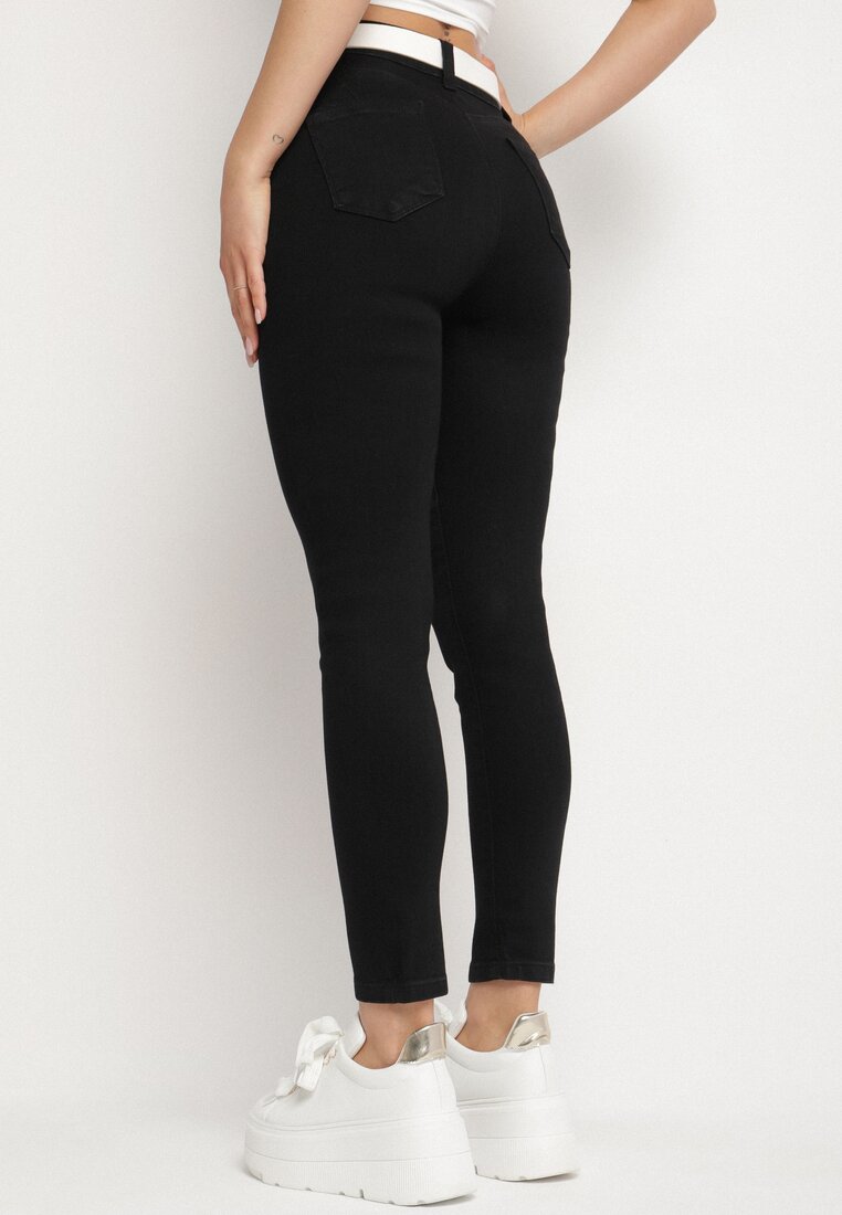 Czarne Jeansy Skinny Bawełniane Push-Up Torialdia