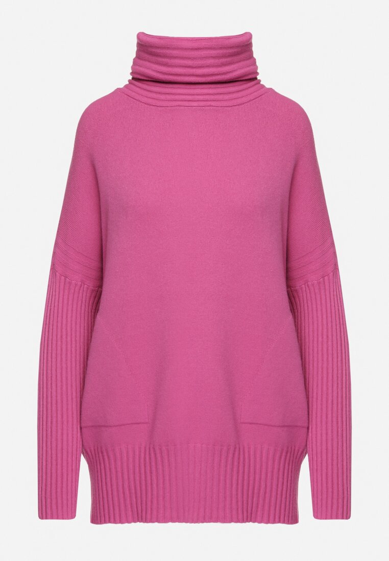 Pulover pe gât Fucsia
