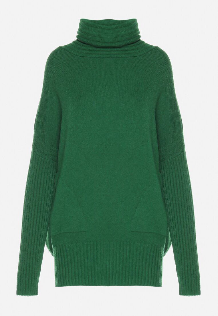 Pulover pe gât Verde închis