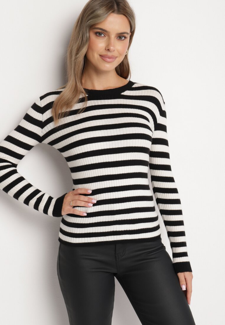 Pulover Negru cu alb