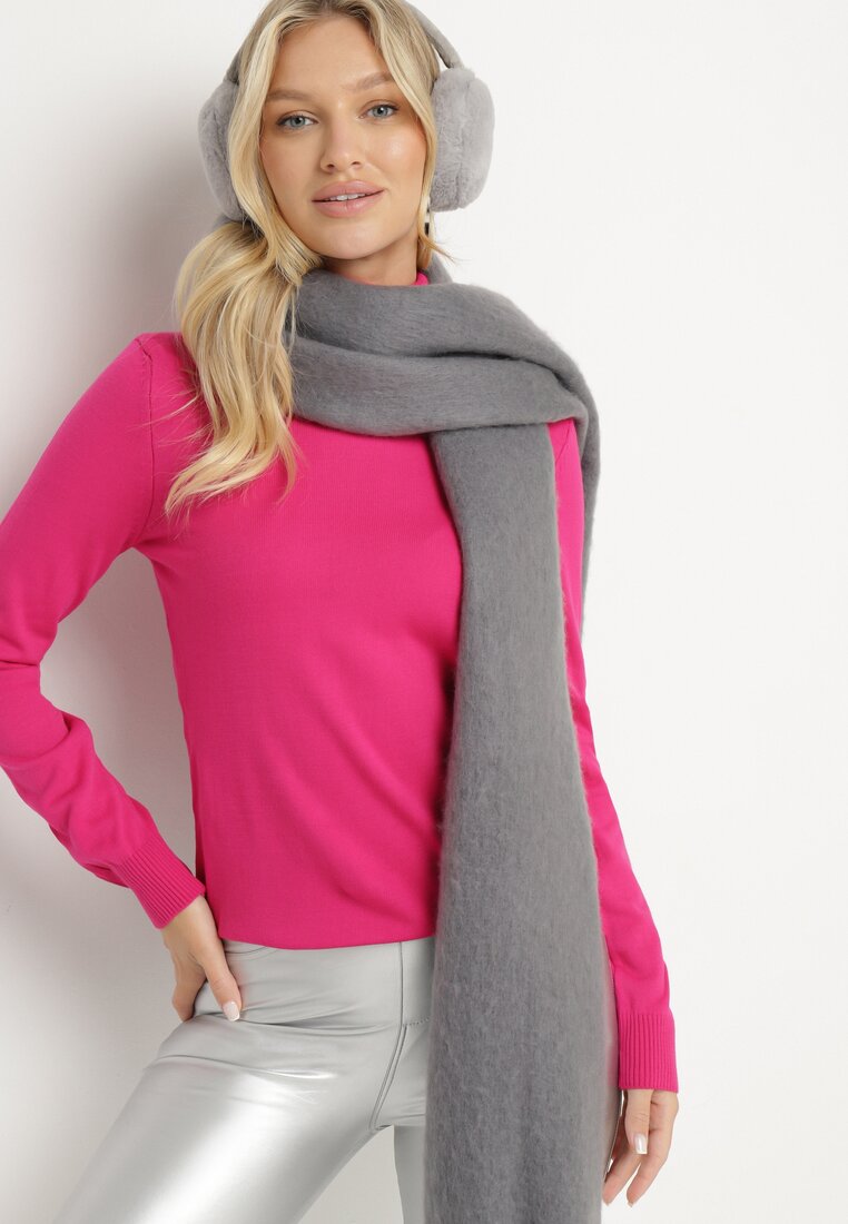 Pulover pe gât Fucsia